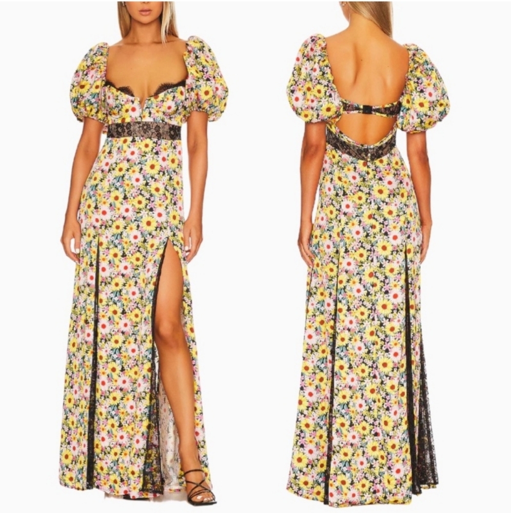 For Love & Lemons Sylvia Maxi Dress NWT